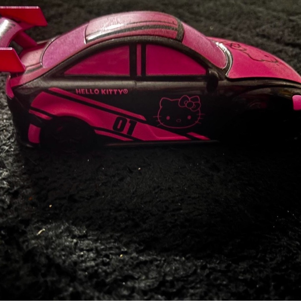 Hello Kitty Pink and Black Racing Car